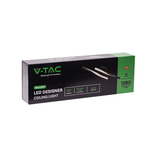 LED ПЛАФОН 12W 3000K 1280LM ЧЕРЕН V-TAC