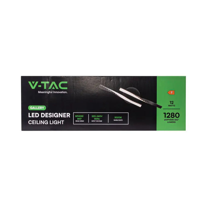 LED ПЛАФОН 12W 3000K 1280LM ЧЕРЕН V-TAC
