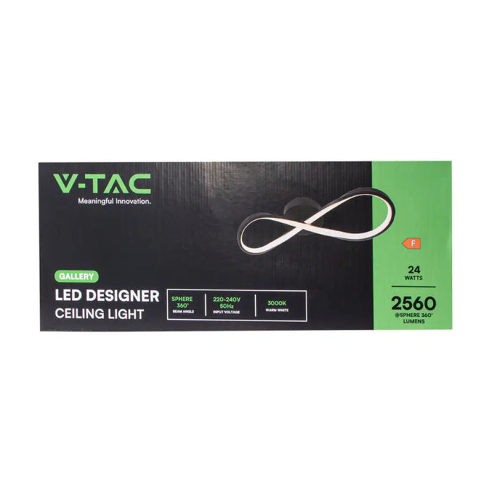 LED ПЛАФОН 24W 3000K 2560LM ЧЕРЕН V-TAC