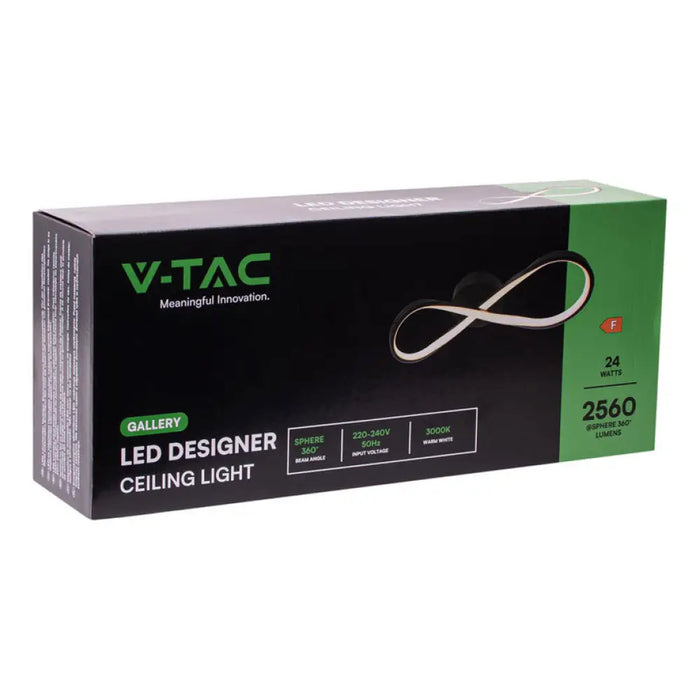 LED ПЛАФОН 24W 3000K 2560LM ЧЕРЕН V-TAC