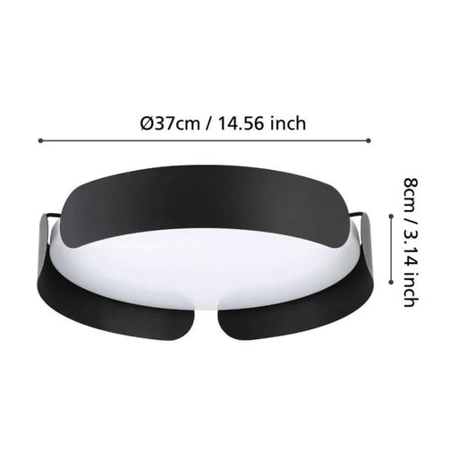 LED ПЛАФОН 24W 3000K 35CM ЧЕРЕН EGLO VALCASOTTO