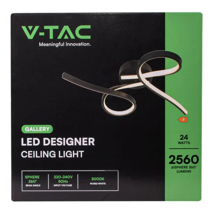 LED ПЛАФОН 24W 3000K ЧЕРЕН V-TAC