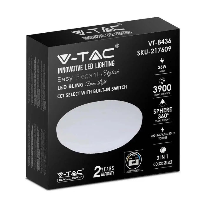 LED ПЛАФОН 36W 3000-6400K 50CM МАТ V-TAC