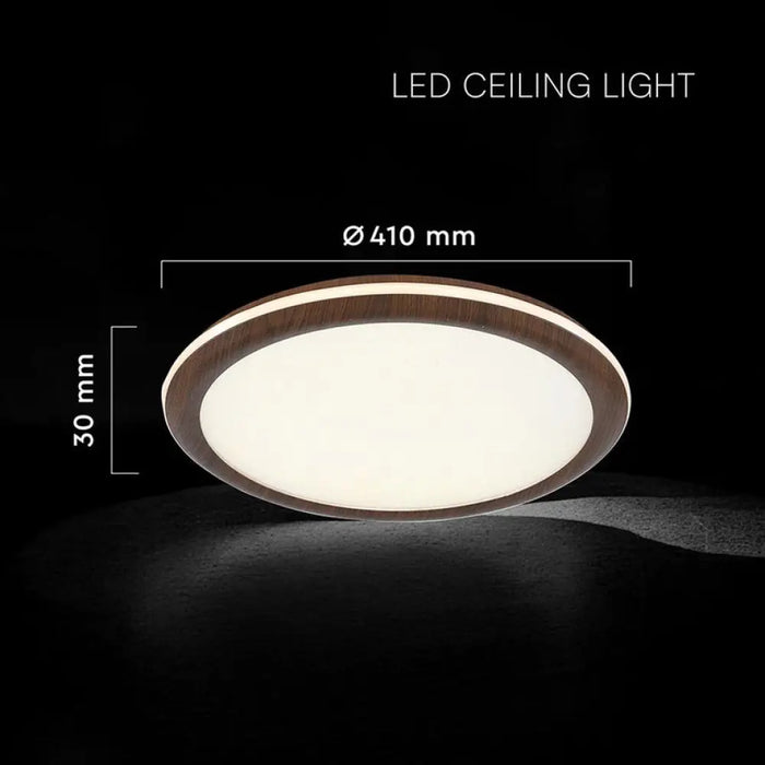 LED ПЛАФОН 36W 41СМ 3CCT ДЪРВО ДИСТАНЦИОННО УПРАВЛЕНИЕ V-TAC