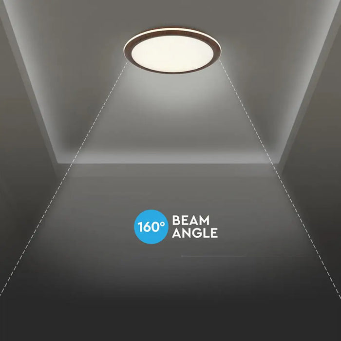 LED ПЛАФОН 36W 41СМ 3CCT ДЪРВО ДИСТАНЦИОННО УПРАВЛЕНИЕ V-TAC