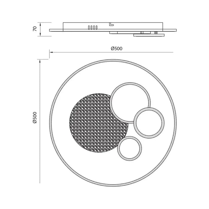 LED ПЛАФОН 64W 3000-6000K 3679LM 50CM ДУ VIVALUX ALIS