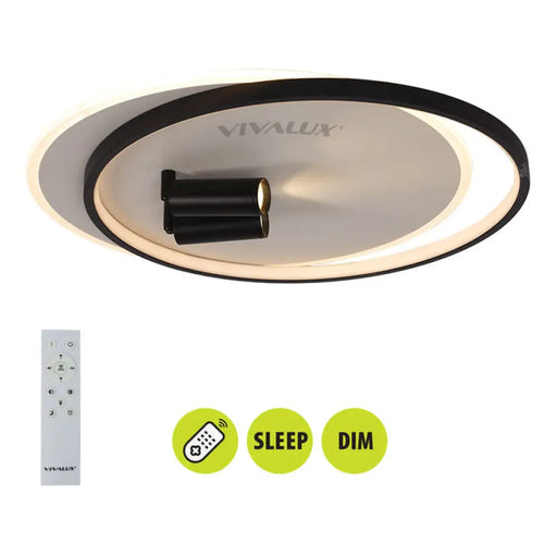 LED ПЛАФОН 86W 3000-6000K 5282LM БЯЛ/ЧЕРЕН ДУ VIVALUX ARAGON