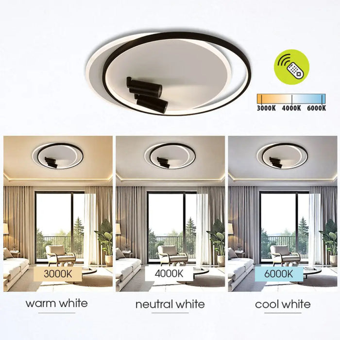 LED ПЛАФОН 86W 3000-6000K 5282LM БЯЛ/ЧЕРЕН ДУ VIVALUX ARAGON