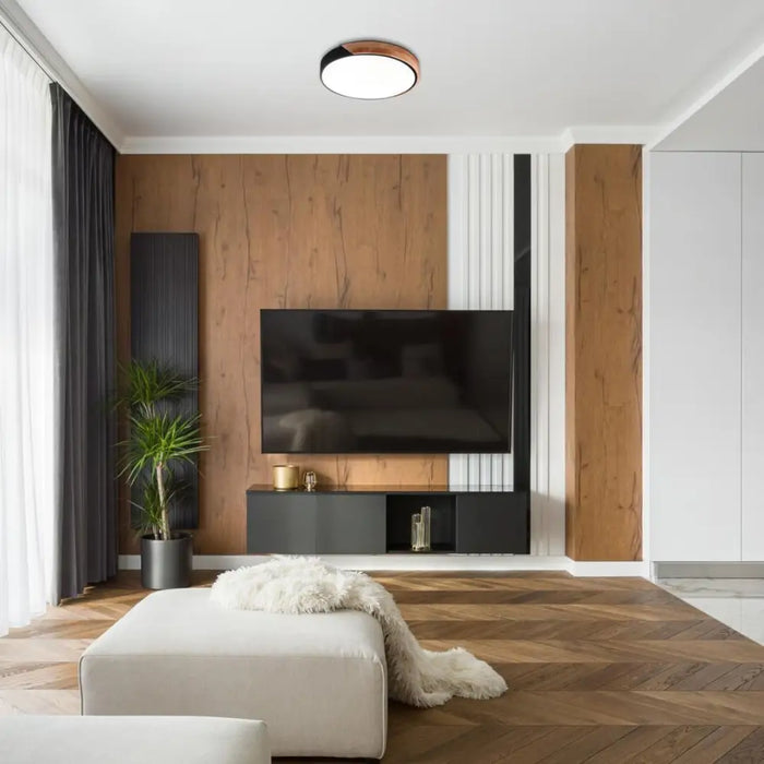 LED ПЛАФОН MAPLE 24W ЧЕРЕН/ДЪРВЕН