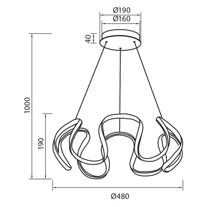 LED ПОЛИЛЕЙ 54W 3000-6000K 3254LM ЧЕРЕН VIVALUX MEANDRA-P
