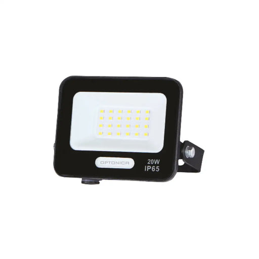LED ПРОЖЕКТОР 20W 6000K IP65 ЧЕРЕН С КАБЕЛ 15CM OPTONICA