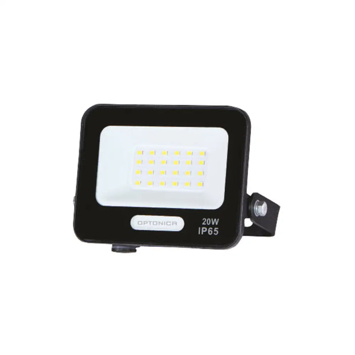 LED ПРОЖЕКТОР 20W 6000K IP65 ЧЕРЕН С КАБЕЛ 15CM OPTONICA