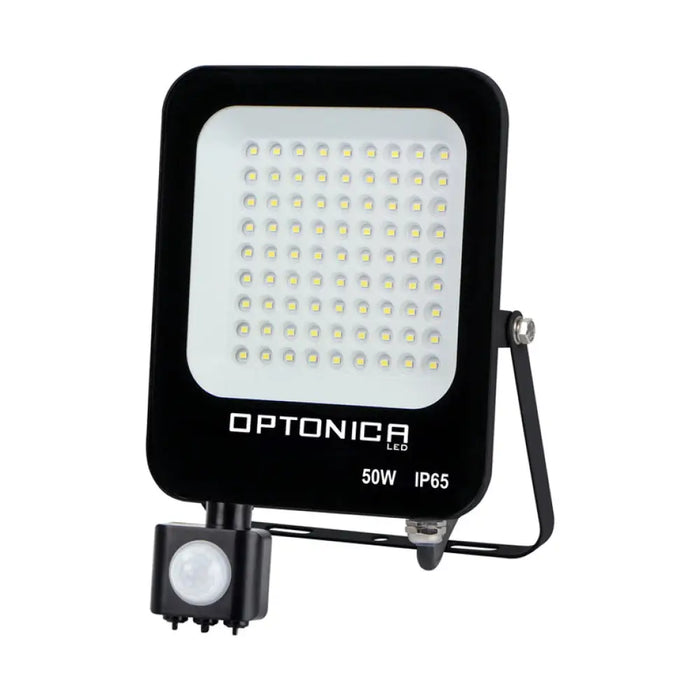 LED ПРОЖЕКТОР 50W 4500K 4500LM IP65 СЪС СЕНЗОР ЧЕРЕН