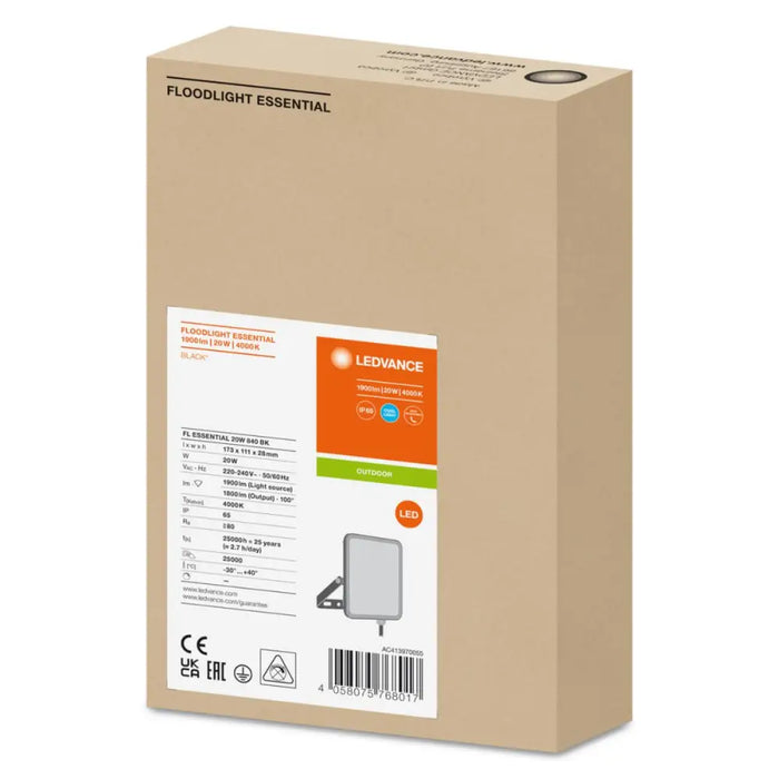 LED ПРОЖЕКТОР ESSENTIAL 20W 4000К BK