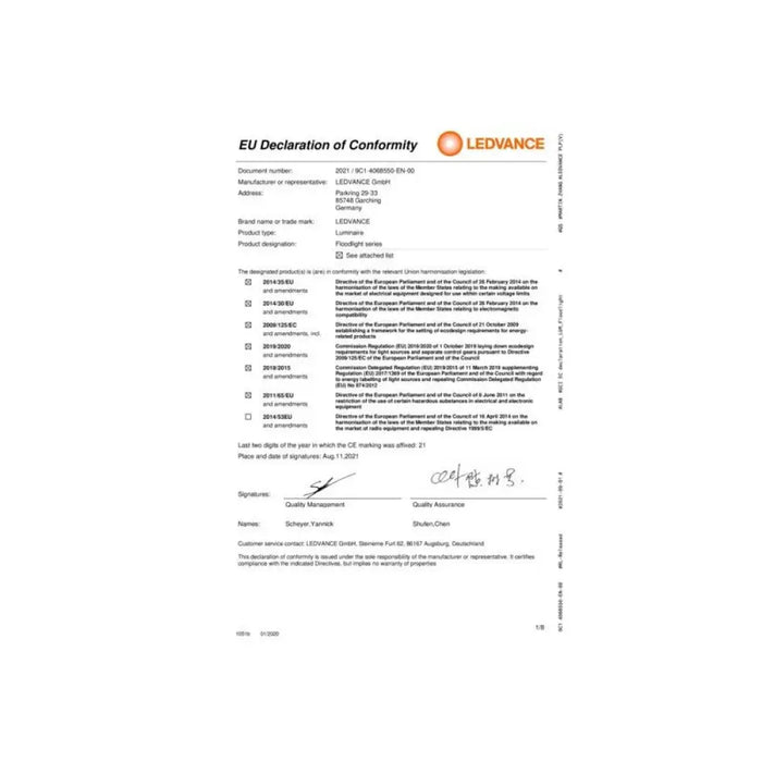 LED ПРОЖЕКТОР FL COMP VALUE 180W 840 SYM 100 BK LEDVANCE