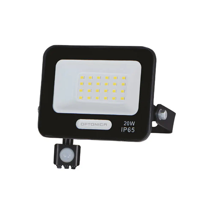 LED ПРОЖЕКТОР СЪС СЕНЗОР 20W 1800LM IP65 ЧЕРЕН OPTONICA