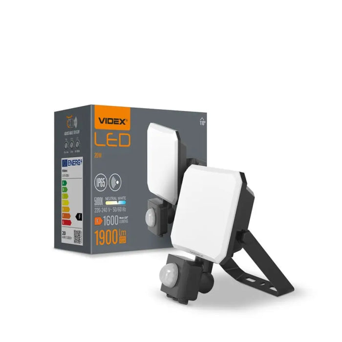 LED ПРОЖЕКТОР VLE-F3-0205B-S FLOOD SENSOR 20W/5K VIDEX