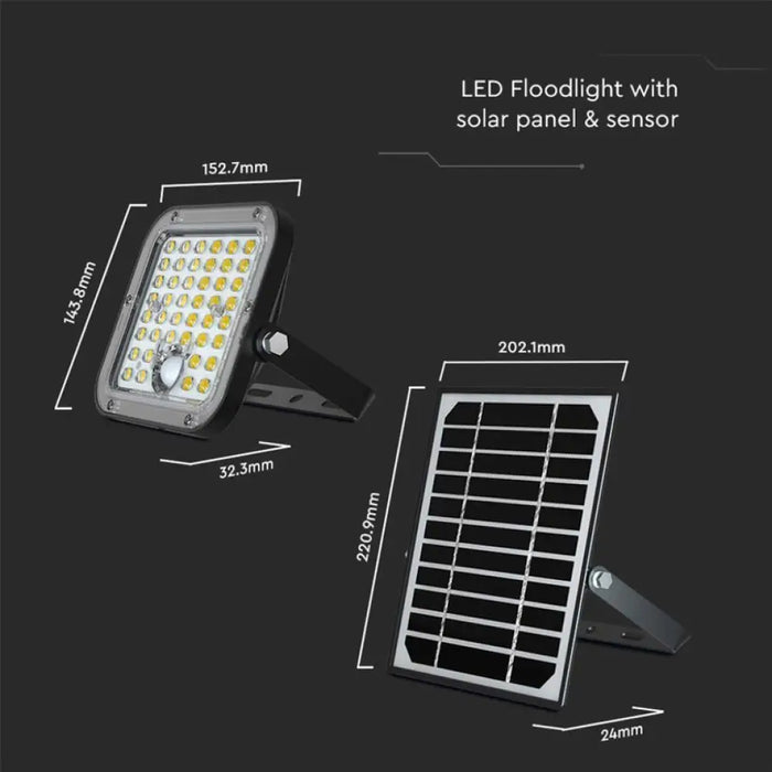 LED СОЛАРЕН ПРОЖЕКТОР СЕНЗОР 10W 4000K 1500LMIP65 V-TAC