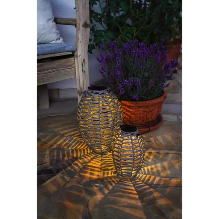 ЛЕД СОЛАРНА ЛАМПА ФЕНЕР СИВ H205 EGLO