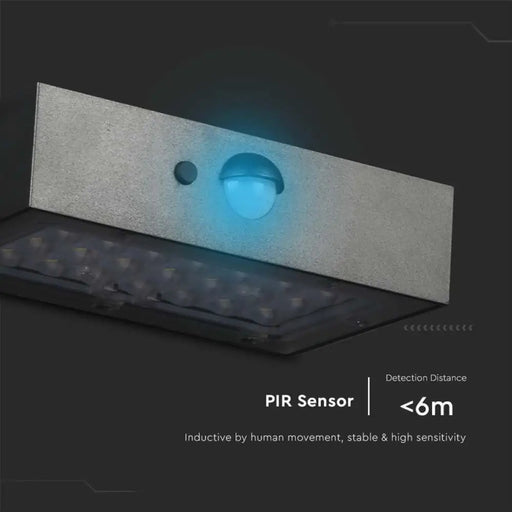 LED СОЛАРНО ФАСАДНО ТЯЛО СЪС СЕНЗОР 3W 4000K IP65 ЧЕРНО