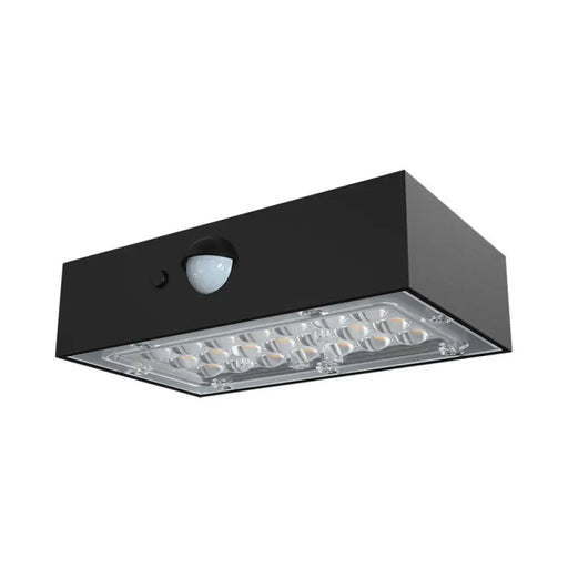 LED СОЛАРНО ФАСАДНО ТЯЛО СЪС СЕНЗОР 3W 4000K IP65 ЧЕРНО