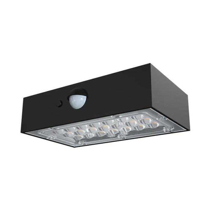 LED СОЛАРНО ФАСАДНО ТЯЛО СЪС СЕНЗОР 3W 4000K IP65 ЧЕРНО