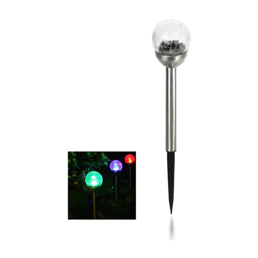 LED СОЛАРНА ЛАМПА 0.06W RGB СТЪКЛО СФЕРА IP44 D-IL