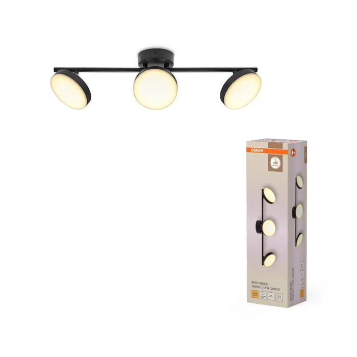 LED СПОТ MOON 3X16W 3000K ЧЕРЕН