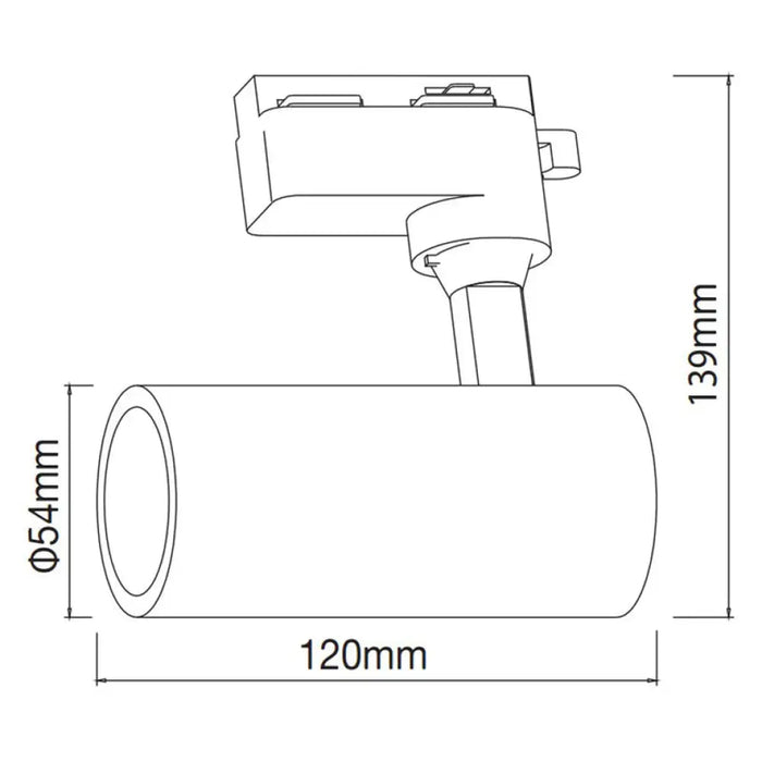 LED СПОТ 10W 3000K ЗА РЕЛСА ЧЕРЕН VITO MONOLINO