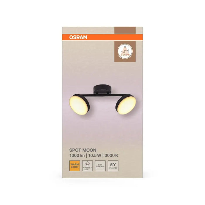 LED СПОТ MOON 2X10.5W 3000K ЧЕРЕН