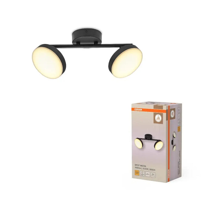 LED СПОТ MOON 2X10.5W 3000K ЧЕРЕН