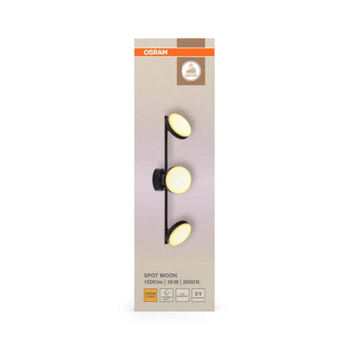 LED СПОТ MOON 3X16W 3000K ЧЕРЕН
