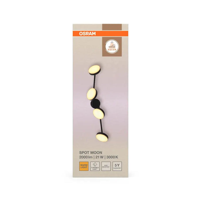LED СПОТ MOON 4X21W 3000K ЧЕРЕН
