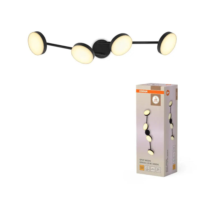 LED СПОТ MOON 4X21W 3000K ЧЕРЕН
