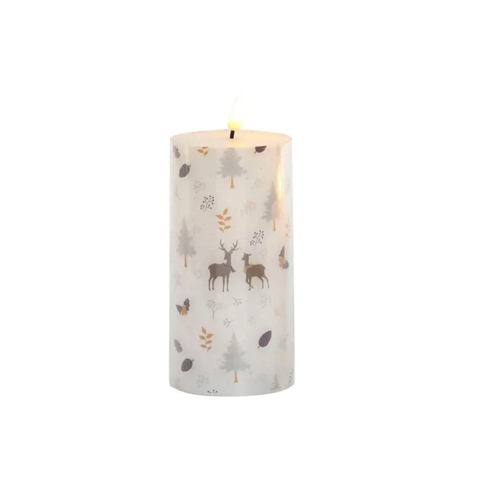 LED Свещ DKD Home Decor Бял Многоцветен 7.5 x 7.5 x 15 cm