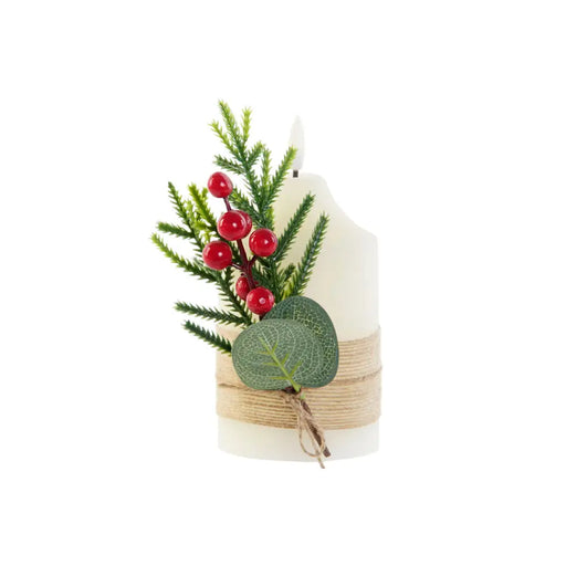 LED Свещ DKD Home Decor Бял 7 x 7 x 12 cm (AA)