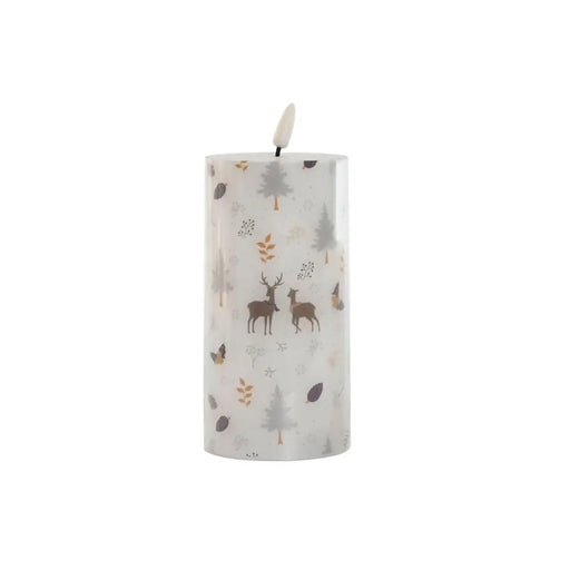 LED Свещ DKD Home Decor Бял Многоцветен 7.5 x 7.5 x 15 cm