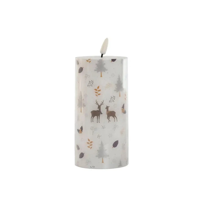 LED Свещ DKD Home Decor Бял Многоцветен 7.5 x 7.5 x 15 cm