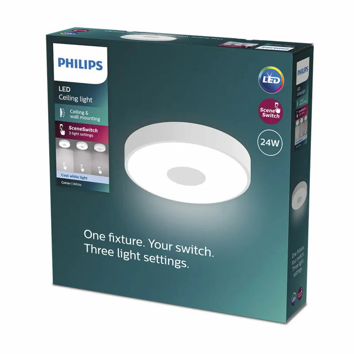 LED Таванна Светлина Philips coiner 24 W Ø 38,9 x 8 cm Бял