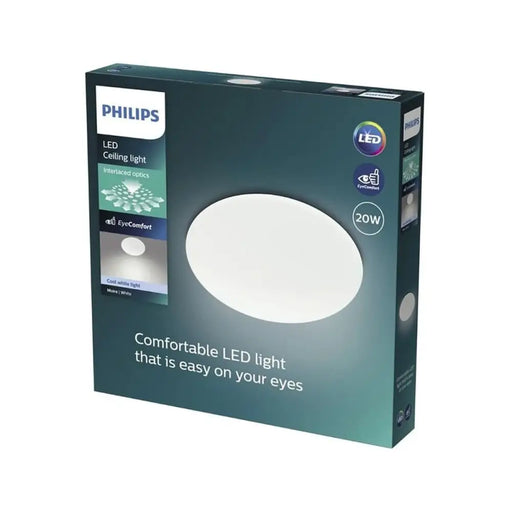 LED Таванна Светлина Philips Moire Ø 38 cm Бял Метал