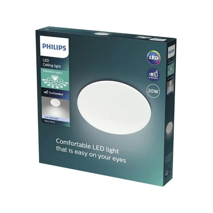 LED Таванна Светлина Philips Moire Ø 38 cm Бял Метал
