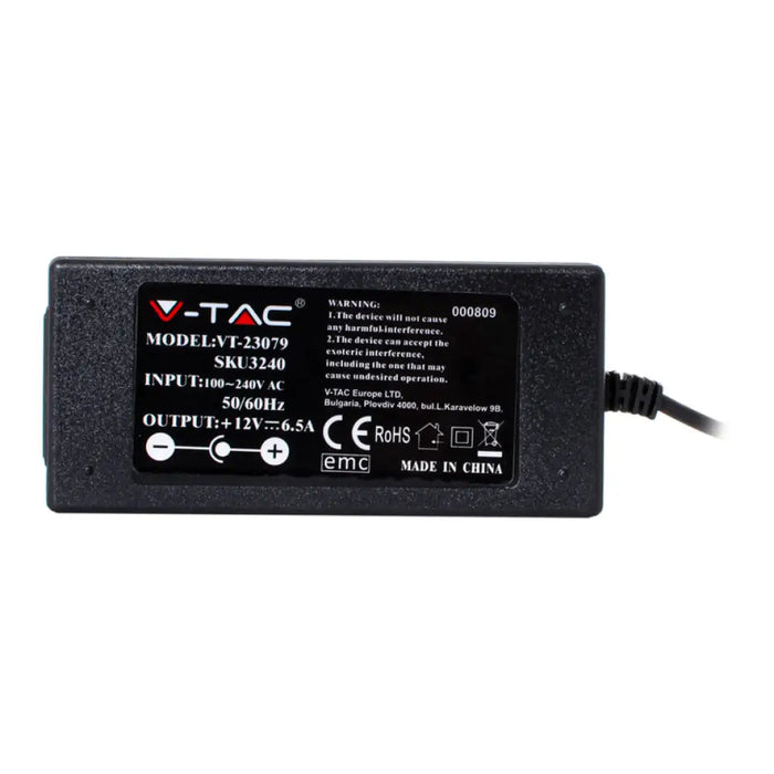 LED ТРАНСФОРМАТОР 78W 6.5A 12V IP44 V-TAC