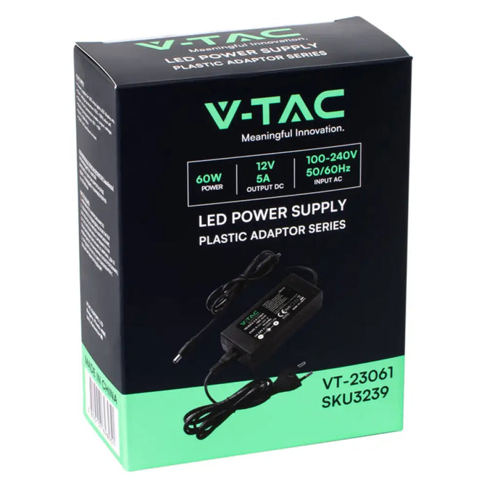 LED ТРАНСФОРМАТОР 60W 5A 12V IP44 V-TAC