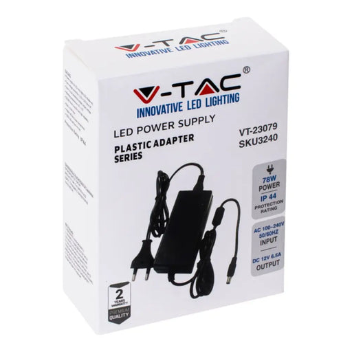 LED ТРАНСФОРМАТОР 78W 6.5A 12V IP44 V-TAC
