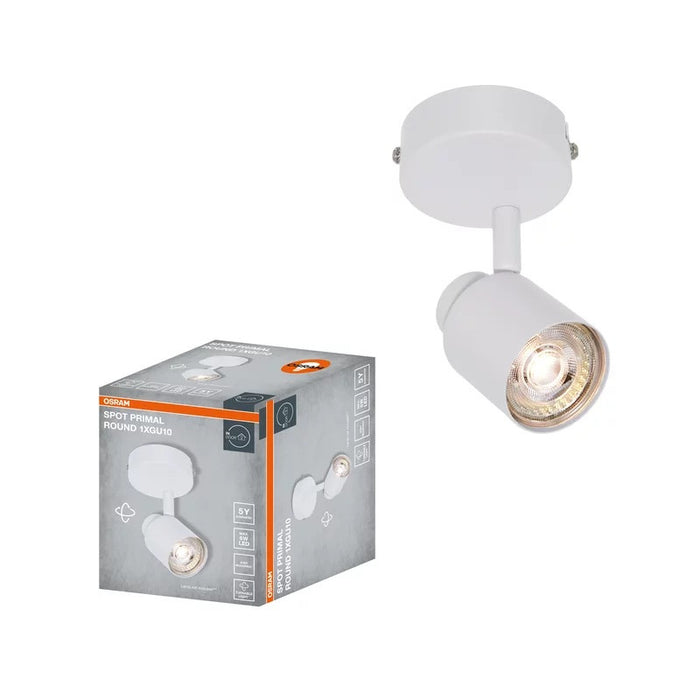 LED ОСВЕТИТЕЛНО ТЯЛО SPOT PRIMAL WHITE 1XGU10 ROUND WHITE LEDVANCE