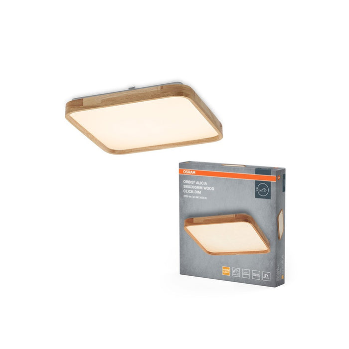 LED ОСВЕТИТЕЛНО ТЯЛО ORBIS ALICIA 395X395MM 24W 830 Click DIM WOOD LEDVANCE