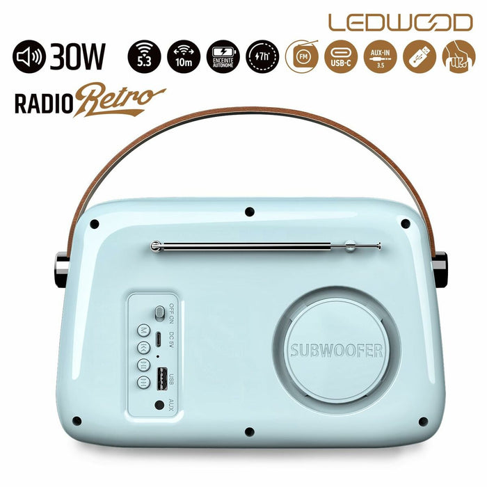 Радио-транзистор Ledwood ALMA BLUE Син 30 W
