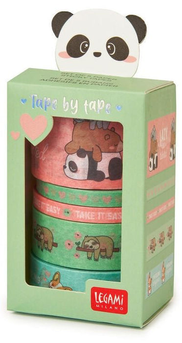 Комплект цветно тиксо Legami Tape by Tape - Cute Animals, 5 броя