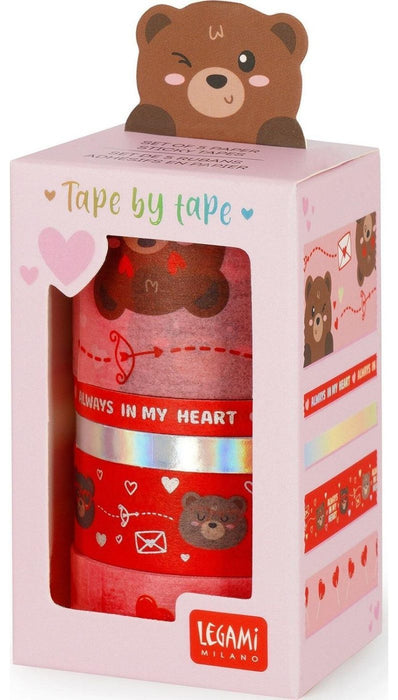 Комплект цветно тиксо Legami Tape by Tape - Bear, 5 броя
