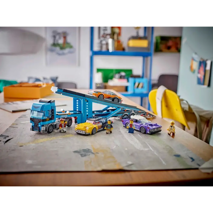 LEGO CITY 60408 Камион за превоз на автомобили със спортни